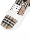 Vintage Check And Leather Sneakers White Archive Beige - BURBERRY - BALAAN 8