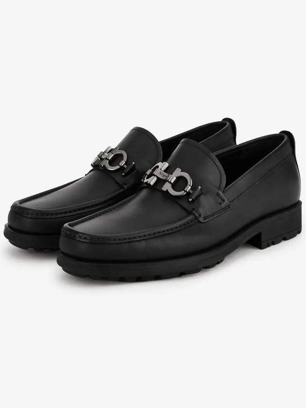 Men's David Gancini Loafers Black - SALVATORE FERRAGAMO - BALAAN 3