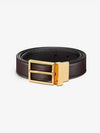 logo detail buckle reversible leather belt black brown - DIOR - BALAAN 3