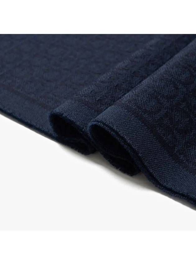 Salvatore Gancini Wool Muffler Denim Navy Blue - SALVATORE FERRAGAMO - BALAAN 4