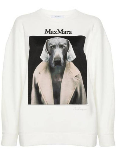 Bacco Embroidered Logo Sweatshirt White - MAX MARA - BALAAN 1