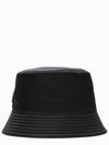 Triangle Logo Re-nylon Bucket Hat Black - PRADA - BALAAN 3