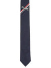 Hector Jacquard Silk Tie Navy - THOM BROWNE - BALAAN 3