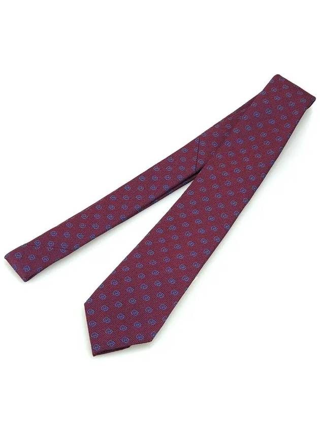 GG pattern silk wool tie burgundy - GUCCI - BALAAN 5