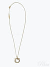 Gancini Pendant Crystal Necklace Gold - SALVATORE FERRAGAMO - BALAAN 2