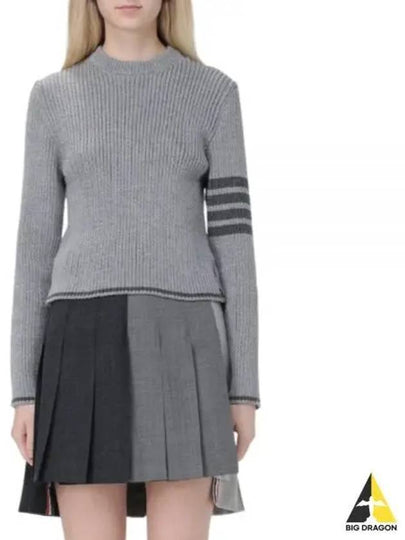 4 Bar Stripe Cable Knit Top Grey - THOM BROWNE - BALAAN 2