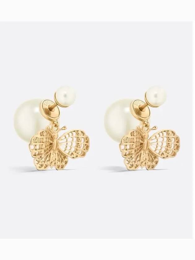 Tribales Resin Pearl Earrings Gold - DIOR - BALAAN 3