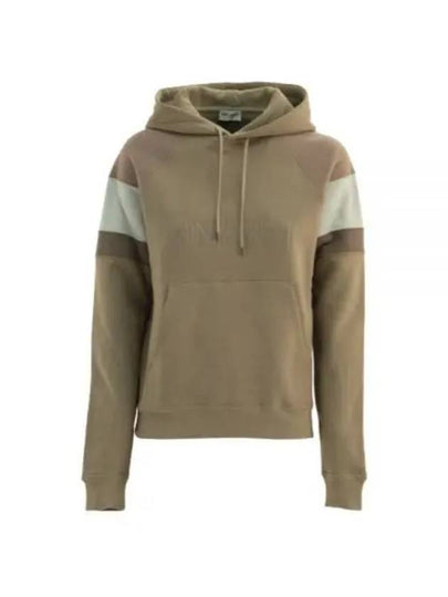 Front Logo Cotton Hoodie Beige - SAINT LAURENT - BALAAN 2