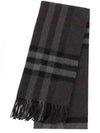 Check Cashmere Scarf Charcoal - BURBERRY - BALAAN 2