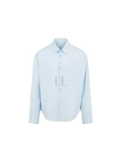 Chest Pocket Boxy Fit Poplin Long Sleeve Shirt Sky Blue - AMI - BALAAN 2