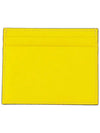 V Logo Signature Grainy Calfskin Card Wallet Yellow - VALENTINO - BALAAN 4