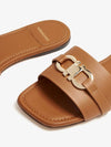 Gancini Ornament Flat Slide Brown - SALVATORE FERRAGAMO - BALAAN 4