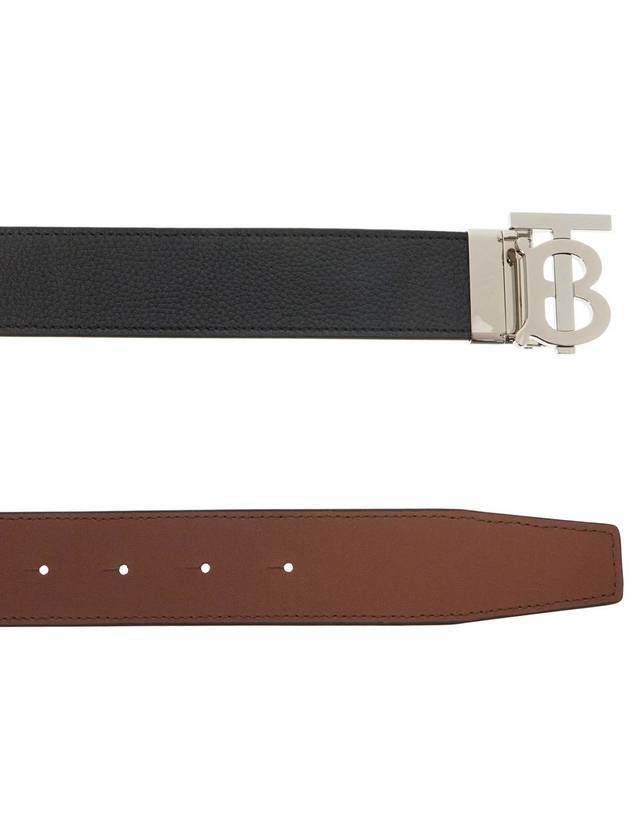 Reversible Monogram Leather Belt Black - BURBERRY - BALAAN 3