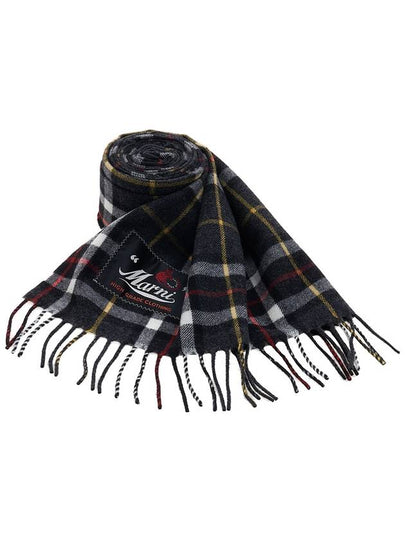 Wool Tartan Muffler Black - MARNI - BALAAN 2