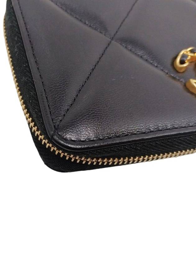 Women AP1063 19 Black Lambskin Zipper Long Wallet - CHANEL - BALAAN 4