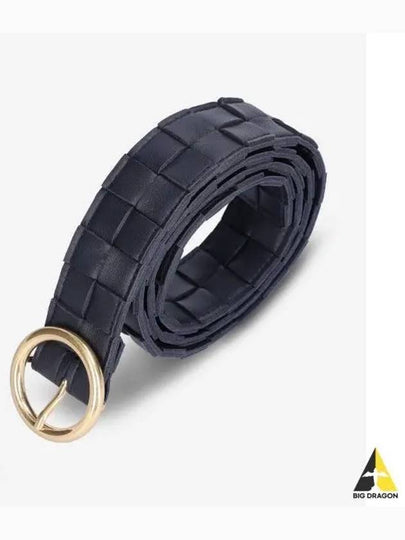 Maxi Intrecciato Leather Belt Black - BOTTEGA VENETA - BALAAN 2