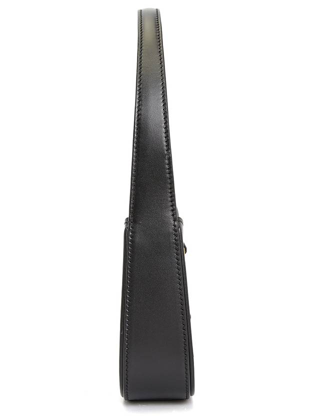 LE 5A 7 Small Smooth Leather Hobo Shoulder Bag Black - SAINT LAURENT - BALAAN 4