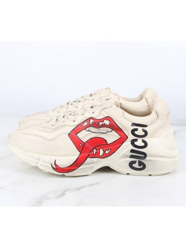 Lips Logo Rhyton Sneakers 36 5 235 - GUCCI - BALAAN 5