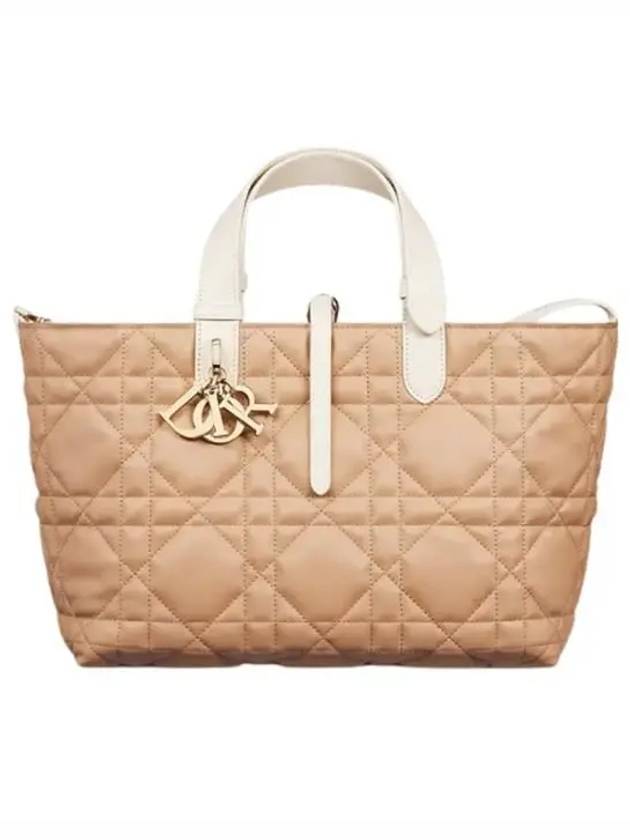 Toujours Macrocannage Calfskin Medium Tote Bag Biscuit - DIOR - BALAAN 2