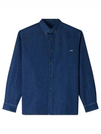 Mathias Embroidered Logo Long Sleeve Shirt Dark Blue - A.P.C. - BALAAN 2