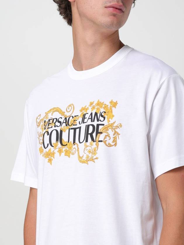 T-shirt Baroque Versace Jeans Couture in cotone con logo - VERSACE - BALAAN 3