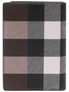 Checked Leather Card Wallet Dark Birch Brown - BURBERRY - BALAAN 5