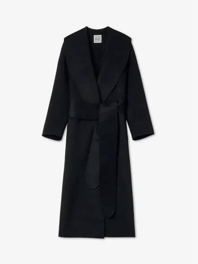 Robe Belt Wool Coat Black - TOTEME - BALAAN 2