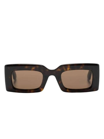 Eyewear Bold Tortoiseshell Rectangular Frame Sunglasses AM0433S - ALEXANDER MCQUEEN - BALAAN 1