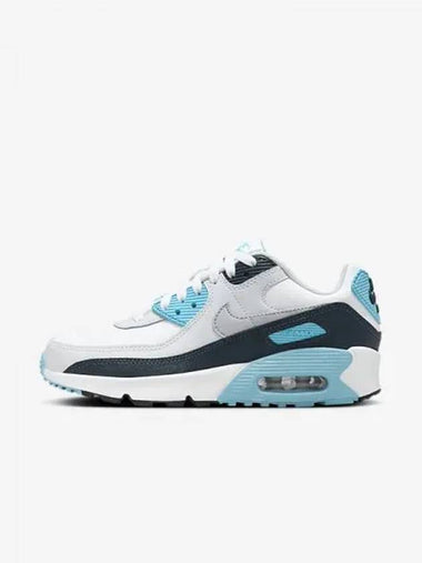 Air Max 90 Junior Sneakers White Baltic Blue Armory Navy Wolf Gray HF6358 100 698113 - NIKE - BALAAN 1