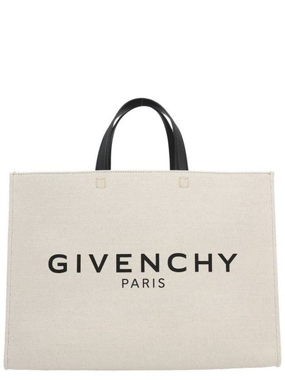 G Logo Canvas Medium Tote Bag Beige - GIVENCHY - BALAAN 2