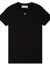 Embroided ORB Peru Short Sleeve T-Shirt Black - VIVIENNE WESTWOOD - BALAAN 4