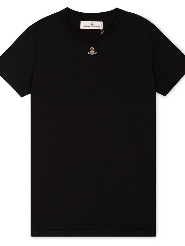 Embroided ORB Peru Short Sleeve T-Shirt Black - VIVIENNE WESTWOOD - BALAAN 4