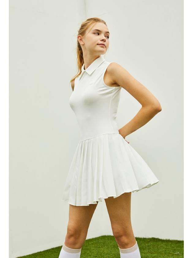 Sleeveless collar dress white - LIKEWIZE - BALAAN 1