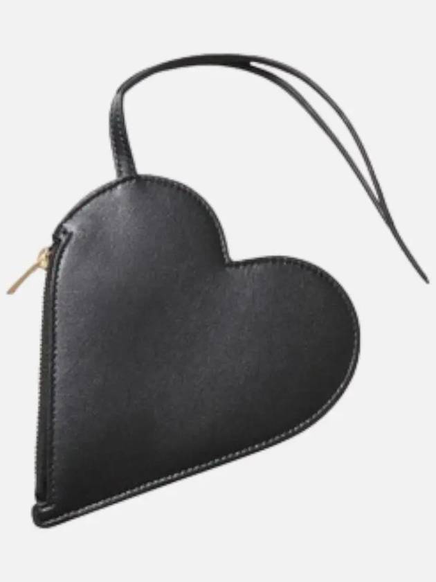 Heart-Shaped Leather Pouch Bag Black - JIL SANDER - BALAAN 2