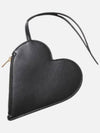 Heart-Shaped Leather Pouch Bag Black - JIL SANDER - BALAAN 3