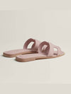 Oran Leather Sandals Rose Porcelaine - HERMES - BALAAN 4