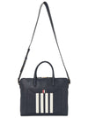 Pebble Grain 4-bar Briefcase Navy - THOM BROWNE - BALAAN 7