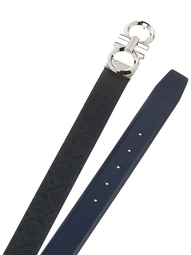 Gancini Buckle Reversible Leather Belt Black - SALVATORE FERRAGAMO - BALAAN 10