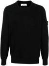 Logo Patch Knit Top Black - STONE ISLAND - BALAAN 1