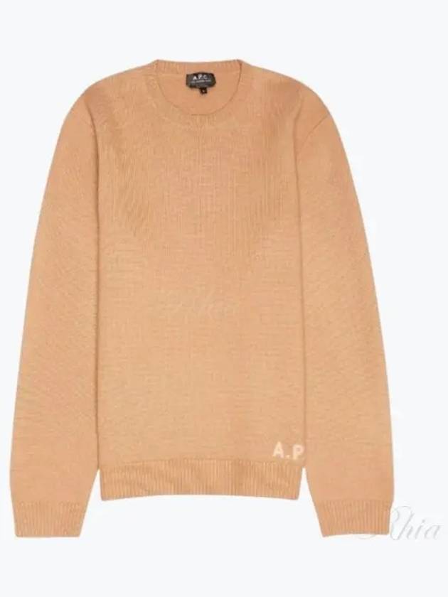 Edward Embroidered Logo Knit Top Camel - A.P.C. - BALAAN 2