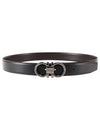 Gancini Reversible Adjustable Calfskin Leather Belt Black - SALVATORE FERRAGAMO - BALAAN 2