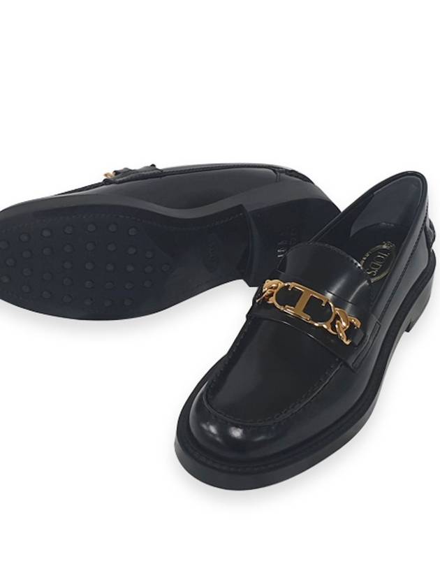 Horsebit Chain Leather Loafer Black - TOD'S - BALAAN 3