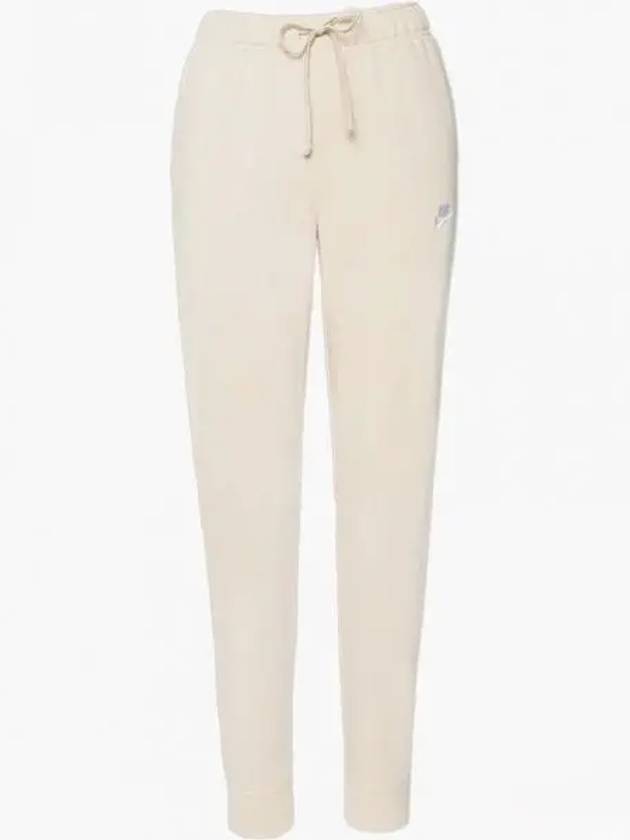 Women's Sportswear Club Fleece Mid-Rise Jogger Track Pants Ivory - NIKE - BALAAN 2