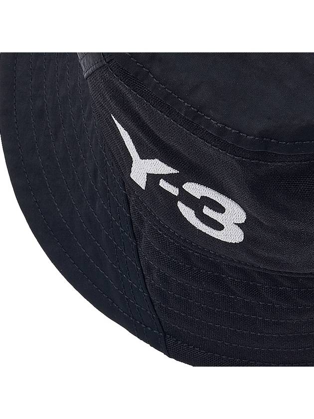 Embroidered Logo Bucket Hat Black - Y-3 - BALAAN 8