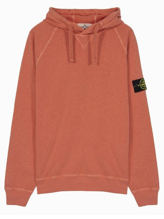 Malfile Fleece Garment Dyed Hoodie Orange - STONE ISLAND - BALAAN 2