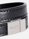 Opium Silver Double Wrap Bracelet Black - SAINT LAURENT - BALAAN.