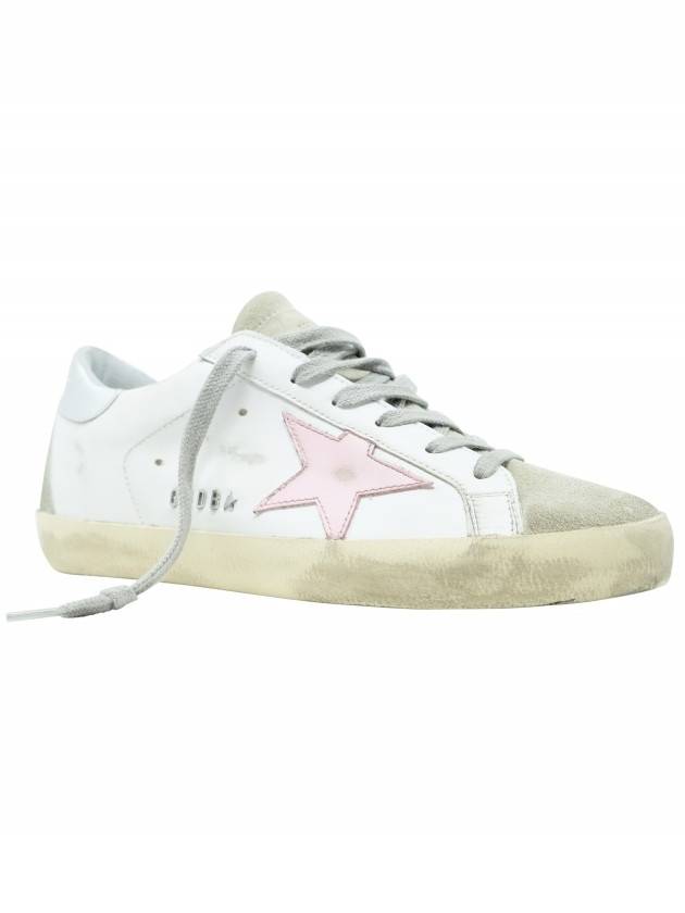 Women's Superstar Silver Heel Tab Pink Star Low Top Sneakers White - GOLDEN GOOSE - BALAAN 3