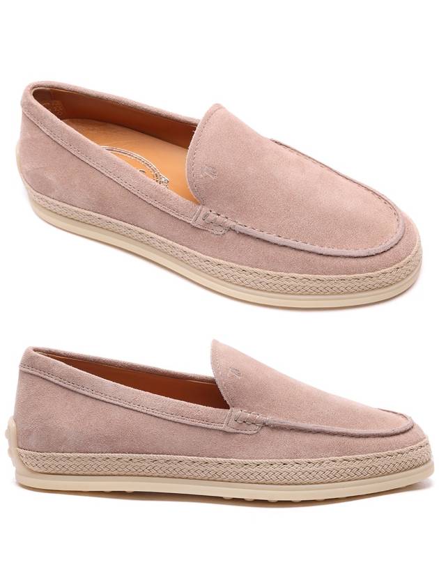 Logo Suede Loafers Pink - TOD'S - BALAAN 2