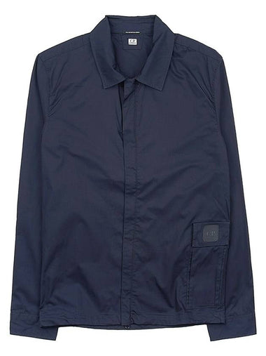 Metropolis Series Gabardine Long Sleeve Shirt Navy - CP COMPANY - BALAAN 1