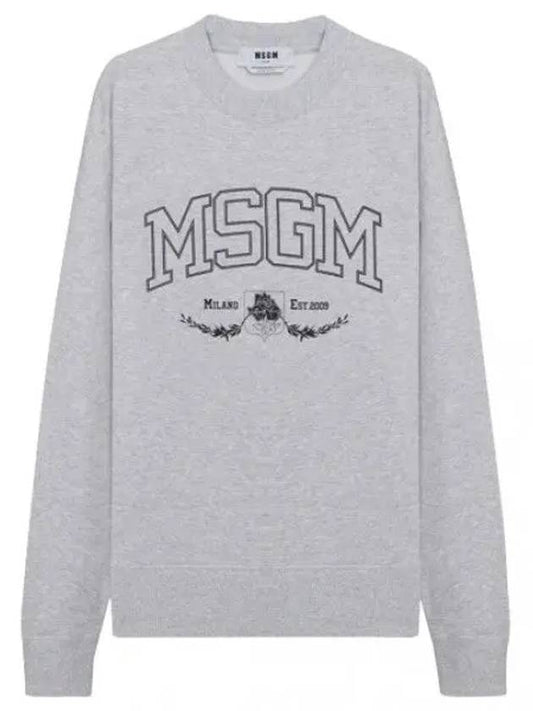 College Logo Crew Neck Cotton Sweatshirt Men s - MSGM - BALAAN 1